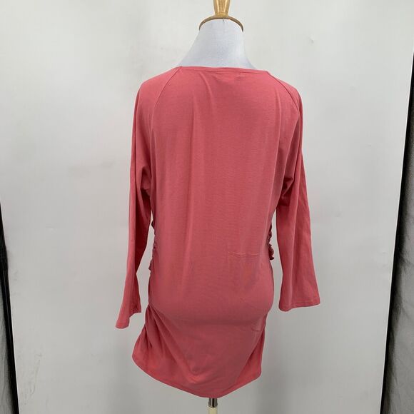 Sundance Top Women XL Extra Large Melon Vanessa Faux Wrap Ruched Bracelet Sleeve - Picture 5 of 9